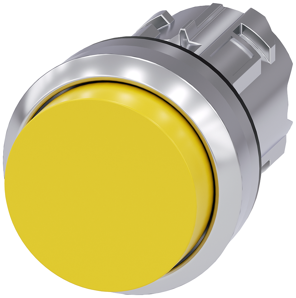 3SU1050-0BB30-0AA0 Pulsador, 22 mm, redondo, metálico, brillante, amarillo, botón