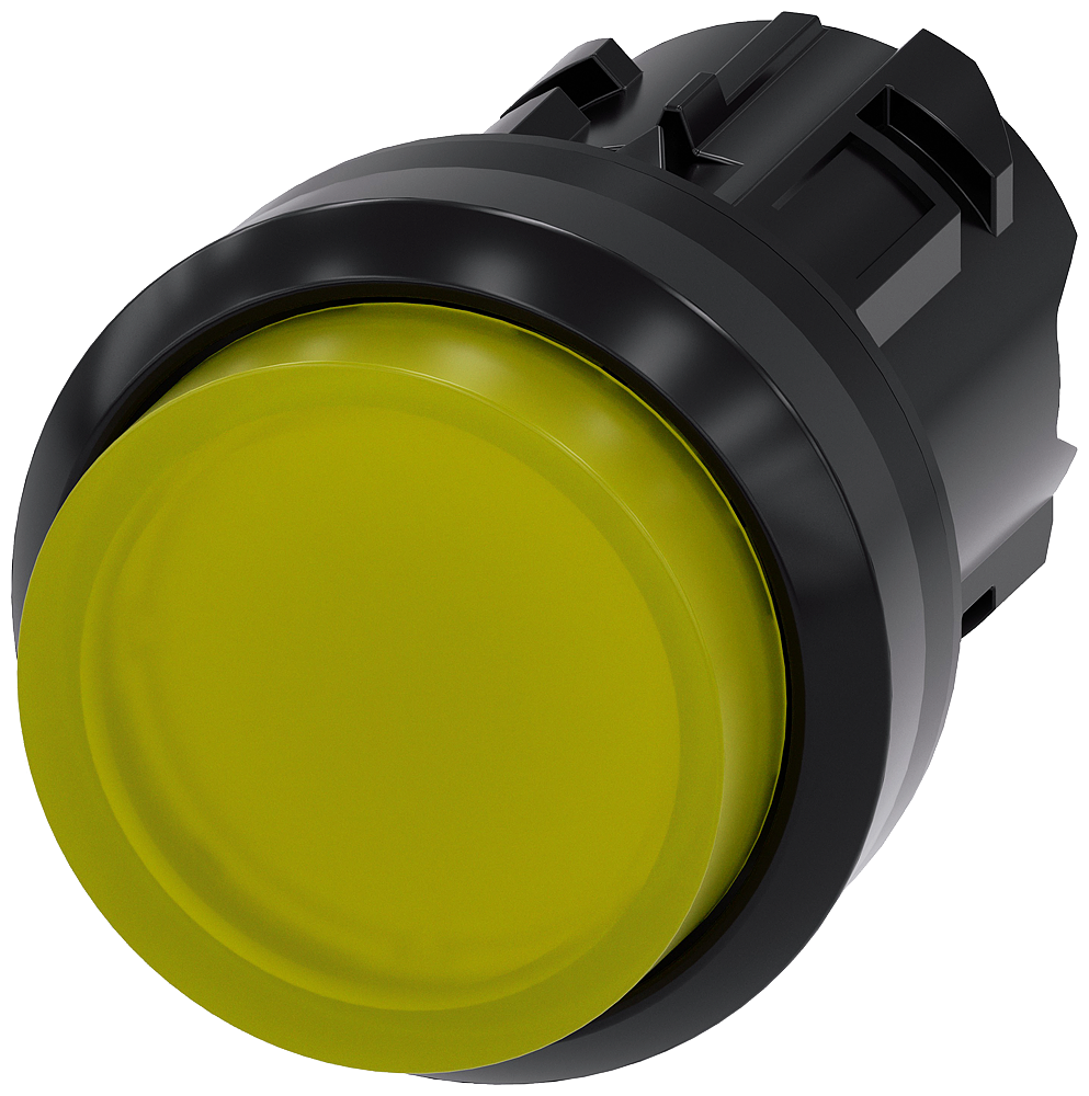 3SU1001-0BB30-0AA0 Pulsador, iluminado, 22 mm, redondo, plástico, amarillo, botón