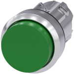 3SU1050-0BB40-0AA0 Pulsador, 22 mm, redondo, metálico, brillante, verde, botón