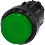 3SU1001-0BB40-0AA0 Pulsador, iluminado, 22 mm, redondo, plástico, verde, botón
