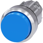 3SU1050-0BB50-0AA0 Pulsador, 22 mm, redondo, metálico, brillante, azul, botón