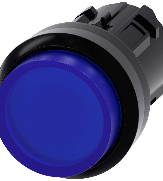 3SU1001-0BB50-0AA0 Pulsador, iluminado, 22 mm, redondo, plástico, azul, botón