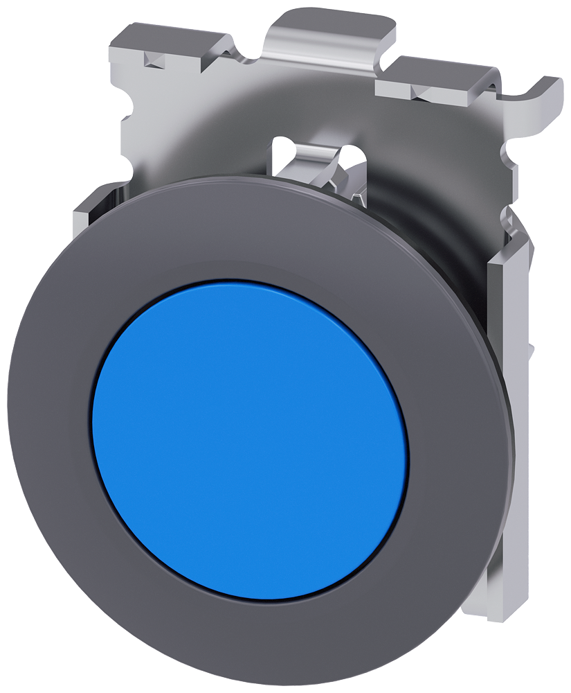 3SU1060-0JB50-0AA0 Pulsador rasante AZUL metal mate ø30mm