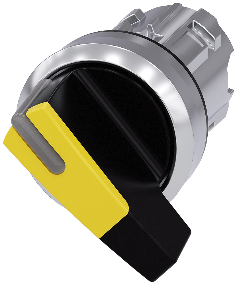 3SU1052-2CF30-0AA0 Selector, iluminable, 22 mm, redondo, metal, brillante, amarillo