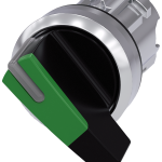3SU1052-2CF40-0AA0 Selector, iluminable, 22 mm, redondo, metal, brillante, verde