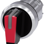 3SU1052-2BL20-0AA0 Selector, iluminable, 22 mm, redondo, metal, brillante, rojo