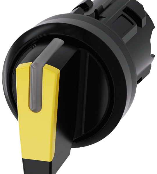 3SU1002-2BL30-0AA0 Selector, iluminable, 22 mm, redondo, plástico, amarillo