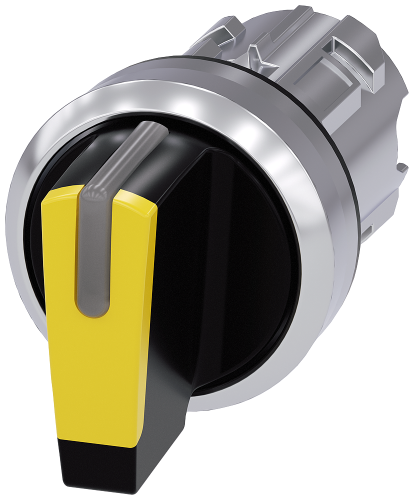 3SU1052-2BM30-0AA0 Selector, iluminable, 22 mm, redondo, metal, brillante, amarillo