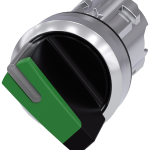 3SU1052-2BC40-0AA0 Selector, iluminable, 22 mm, redondo, metal, brillante, verde