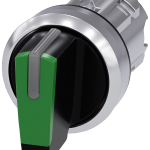 3SU1052-2BN40-0AA0 Selector, iluminable, 22 mm, redondo, metal, brillante, verde