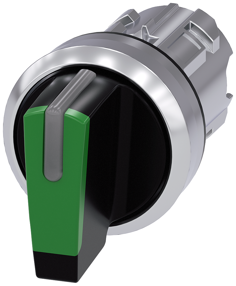 3SU1052-2BN40-0AA0 Selector, iluminable, 22 mm, redondo, metal, brillante, verde