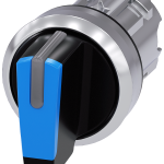 3SU1052-2BM50-0AA0 Selector, iluminable, 22 mm, redondo, metal, brillante, azul
