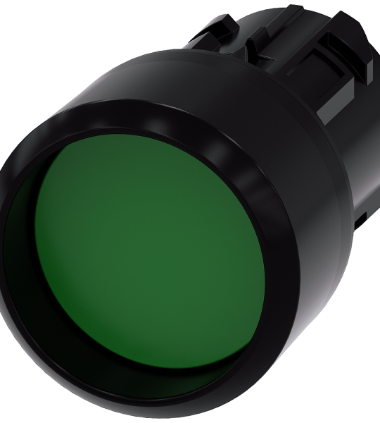 3SU1000-0CB40-0AA0 Pulsador, 22 mm, redondo, plástico, verde, anillo frontal