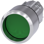 3SU1050-0CB40-0AA0 Pulsador, 22 mm, redondo, metálico, brillante, verde, anillo frontal