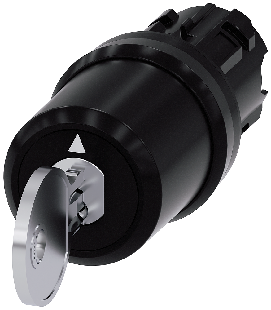 3SU1000-5PL41-0AA0 Interruptor de llave BKS, 22 mm, redondo, plástico, extracción de llave en I+II