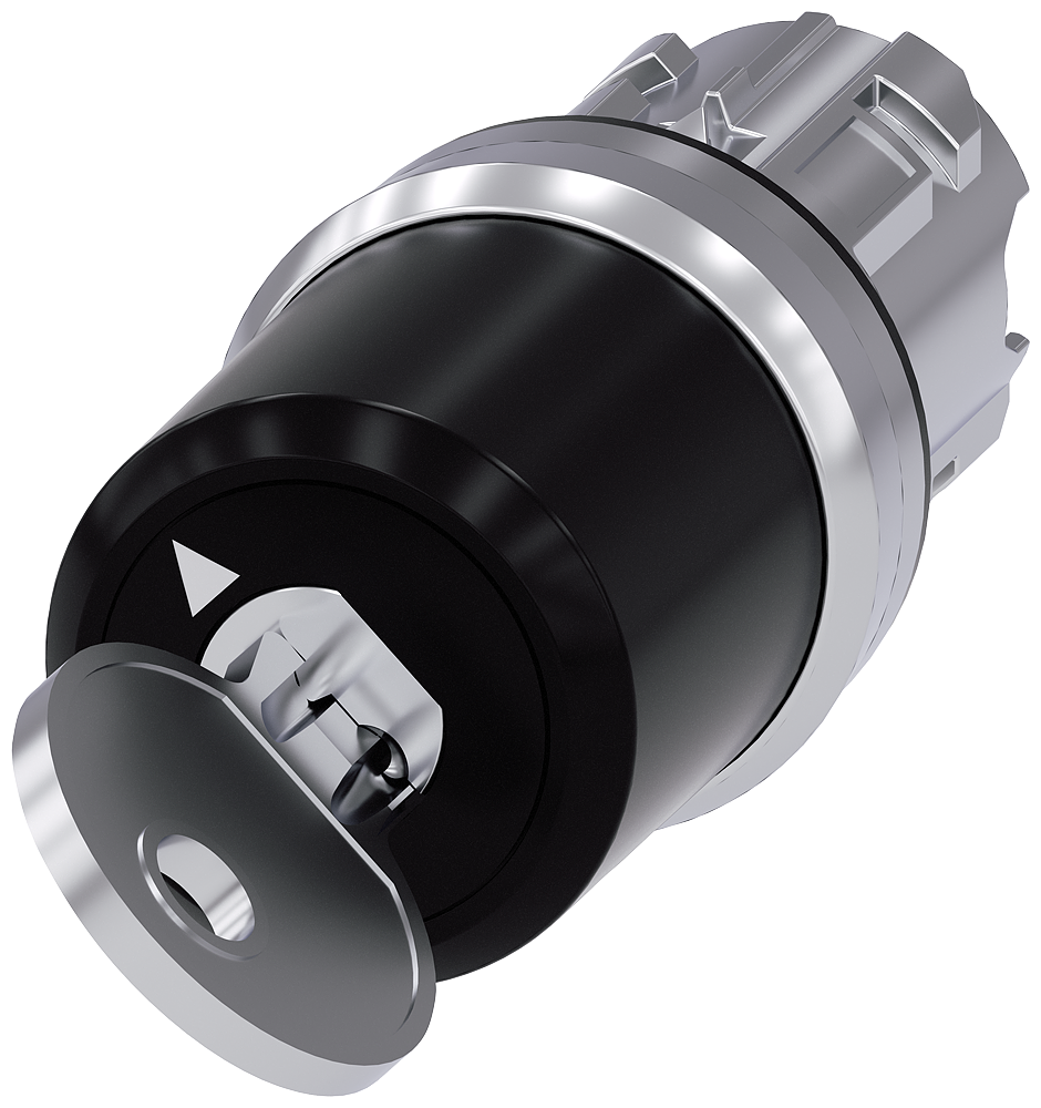 3SU1050-5HF01-0AA0 Interruptor de llave Siemens, 22 mm, redondo, metal, brillante, extracción de ll