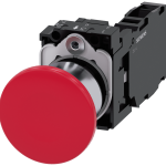 3SU1150-1BA20-1FA0 Pulsador de seta, 22 mm, redondo, metal, brillante, rojo, 1 NA + 1 NC
