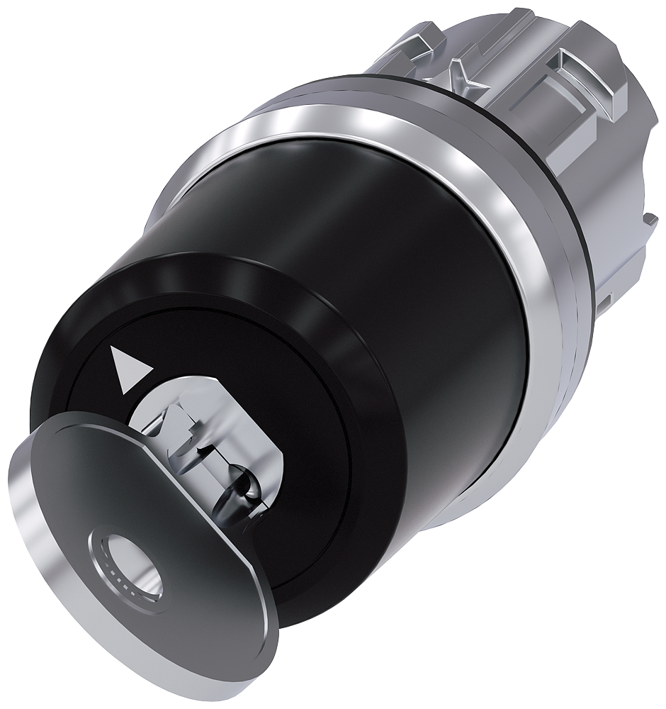 3SU1050-5QF11-0AA0 Interruptor de llave BKS, 22 mm, redondo, metal, brillante, extracción de llave 