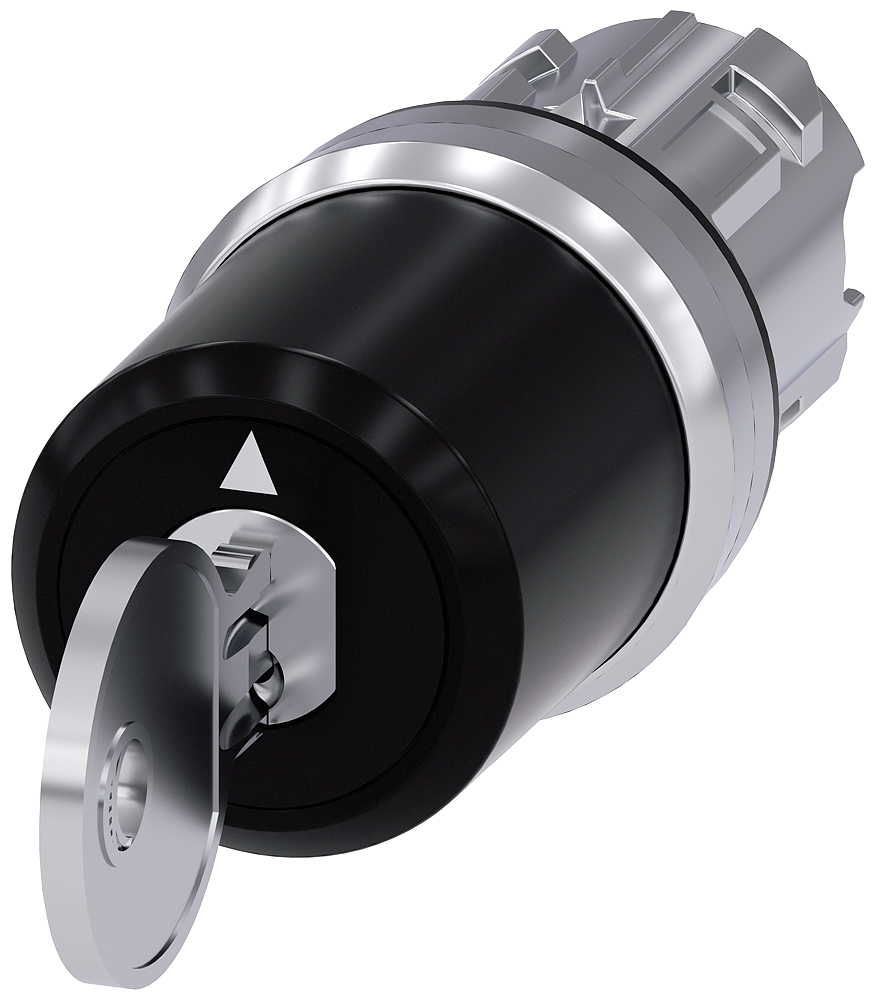 3SU1050-5PL21-0AA0 Interruptor de llave BKS, 22 mm, redondo, metal, brillante, extracción de llave 