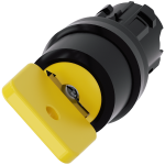 3SU1000-4JF11-0AA0 Interruptor de llave O.M.R., 22 mm, redondo, plástico, amarillo, extracción de l
