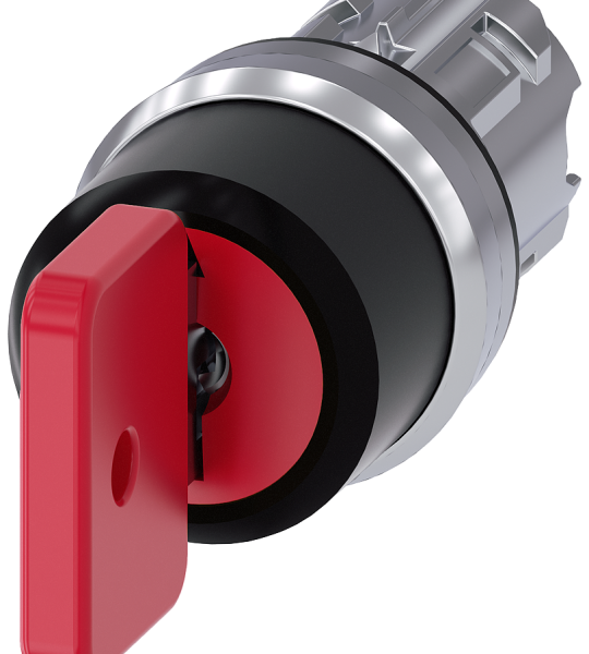 3SU1050-4FL11-0AA0 Interruptor de llave O.M.R., 22 mm, redondo, metal, brillante, rojo, extracción 
