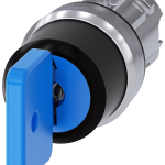 3SU1050-4GL11-0AA0 Interruptor de llave O.M.R., 22 mm, redondo, metal, brillante, azul, extracción 