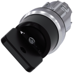 3SU1050-4HF21-0AA0 Interruptor de llave O.M.R., 22 mm, redondo, metal, brillante, negro, extracción