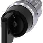 3SU1050-4HL11-0AA0 Interruptor de llave O.M.R., 22 mm, redondo, metal, brillante, negro, extracción