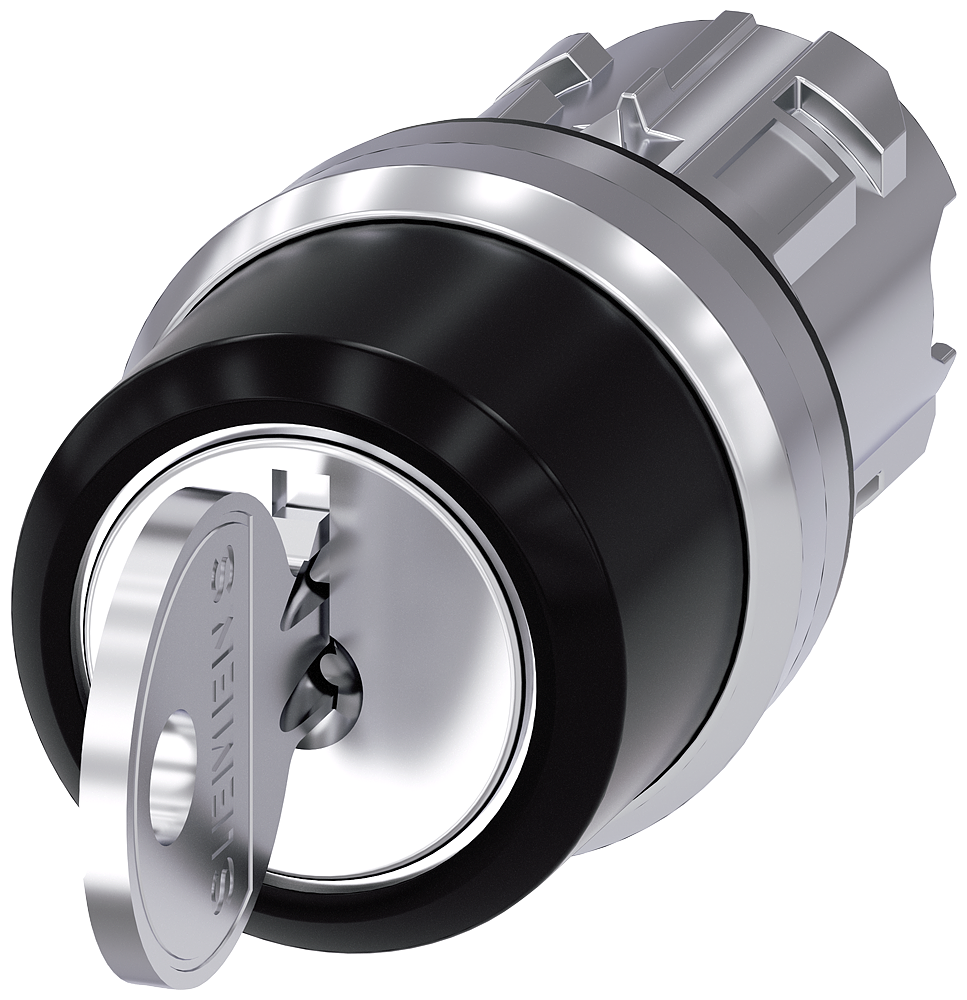 3SU1050-4BL21-0AA0 Interruptor de llave RONIS, 22 mm, redondo, metal, brillante, extracción de llav