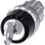 3SU1050-4BP01-0AA0 Interruptor de llave RONIS, 22 mm, redondo, metal, brillante, extracción de llav