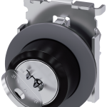 3SU1060-4LC01-0AA0 Interruptor de llave RONIS, 30 mm, redondo, metal, mate, extracción de llave en 