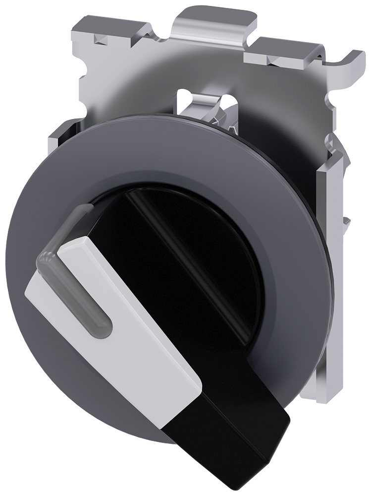 3SU1062-2EC60-0AA0 Selector, iluminable, 30 mm, redondo, metal, mate, blanco