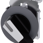 3SU1062-2EF60-0AA0 Selector, iluminable, 30 mm, redondo, metal, mate, blanco