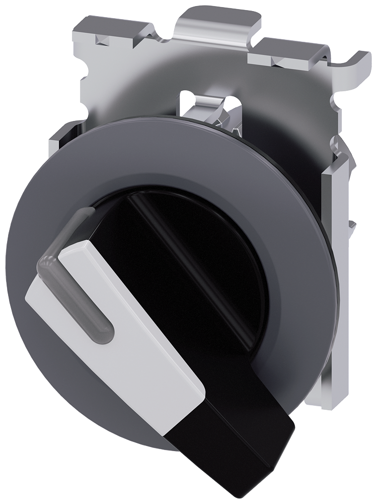 3SU1062-2EF60-0AA0 Selector, iluminable, 30 mm, redondo, metal, mate, blanco