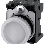 3SU1103-6AA60-3AA0 Lámpara de señalización, 22 mm, redonda, plástico, blanca, lente lisa, 110 V AC