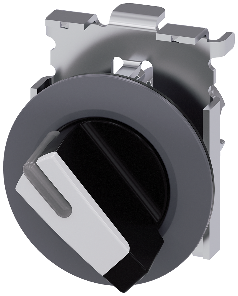 3SU1062-2DF60-0AA0 Selector, iluminable, 30 mm, redondo, metal, mate, blanco