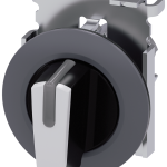 3SU1062-2DN60-0AA0 Selector iluminable, 30 mm, redondo, metal, mate, blanco, maneta corta