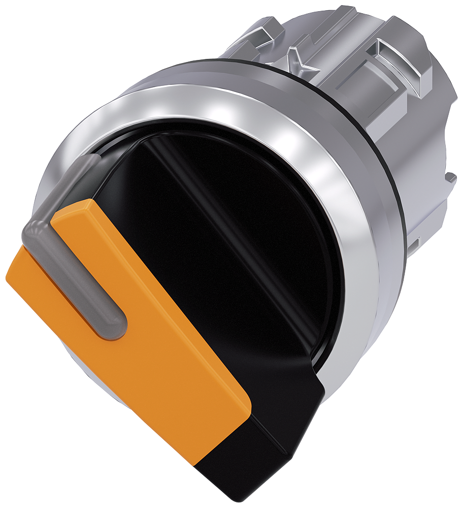 3SU1052-2BF00-0AA0 Selector, iluminable, 22 mm, redondo, metal, brillante, ámbar