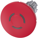 3SU1051-1JB20-0AA0 Pulsador de seta de parada de emergencia, iluminado, 22 mm, redondo, metal, bril