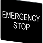 3SU1900-0AE16-0DA0 Plaquita de inscripción, 27 × 27 mm, plaquita negra, inscripción: Emergency Stop