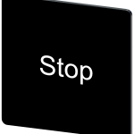 3SU1900-0AE16-0DS0 Plaquita de inscripción, 27 × 27 mm, plaquita negra, inscripción: Stop