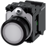3SU1106-0AB60-3BA0 Pulsador, iluminado, 22 mm, redondo, plástico, blanco, 1 NA, 230 V AC