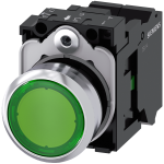 3SU1152-0AB40-3BA0 Pulsador lum.ras.VERDE+NA+LED