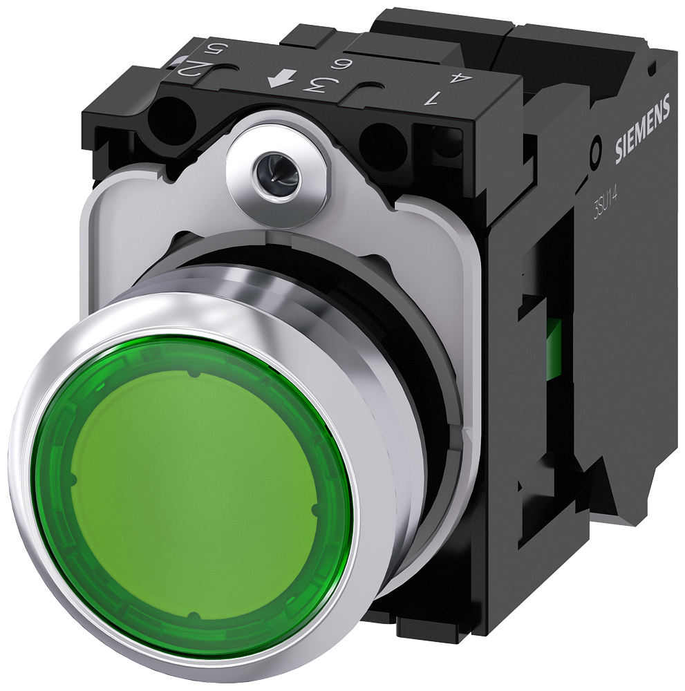 3SU1152-0AB40-3BA0 Pulsador lum.ras.VERDE+NA+LED