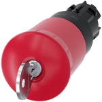 3SU1000-1HM20-0AA0 Pulsador de seta de parada de emergencia, 22 mm, redondo, plástico, rojo, con ce