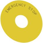3SU1900-0BC31-0DA0 Placa adhesiva EMERGENCY STOP AMARILLA ø75mm
