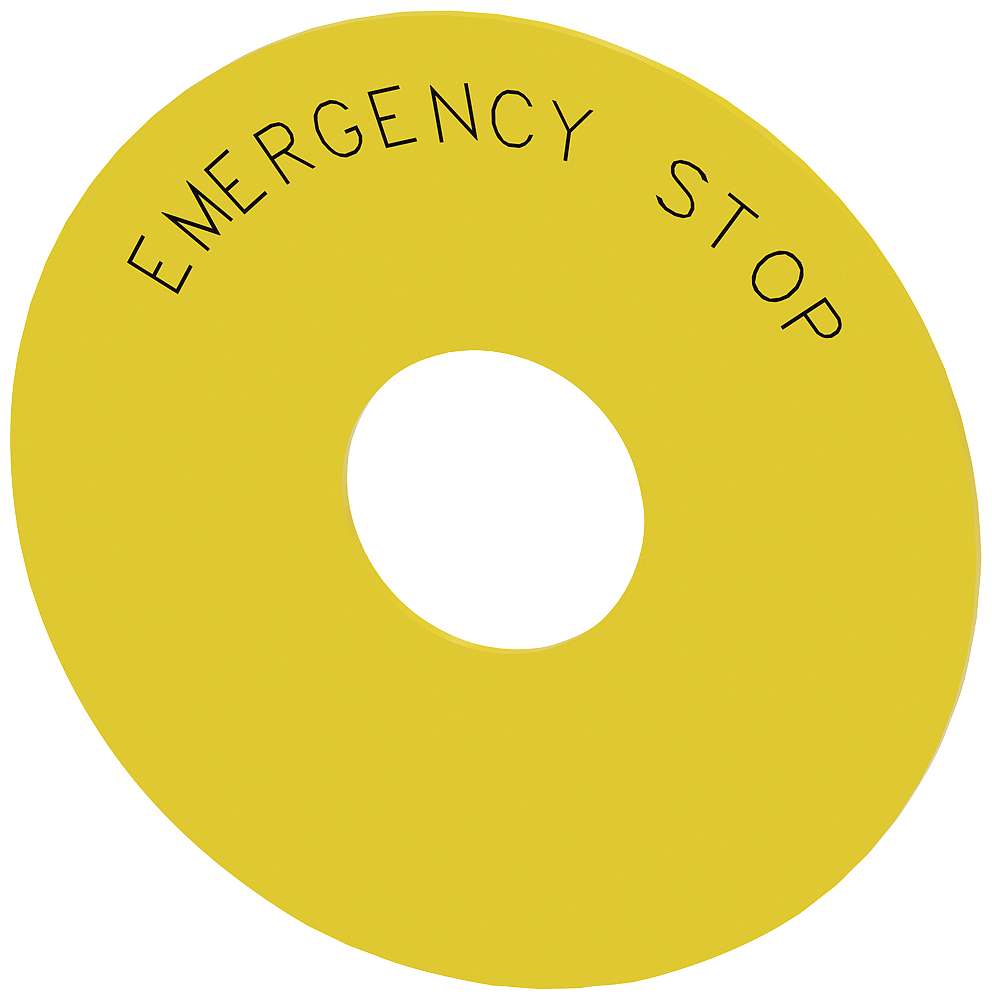 3SU1900-0BC31-0DA0 Placa adhesiva EMERGENCY STOP AMARILLA ø75mm