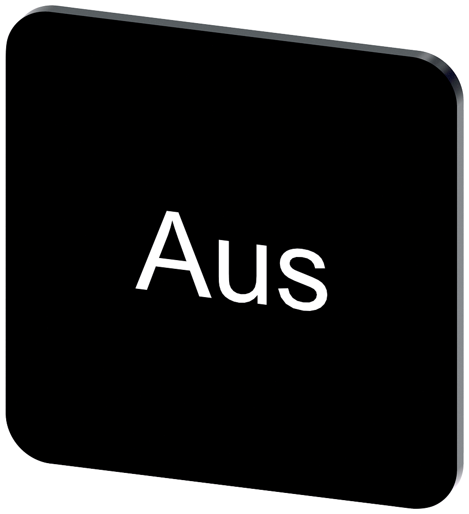 3SU1900-0AF16-0AC0 Plaquita de inscripción 22 × 22 mm, plaquita negra, inscripción: Aus