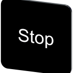 3SU1900-0AF16-0DS0 Plaquita de inscripción 22 × 22 mm, plaquita negra, inscripción: Stop