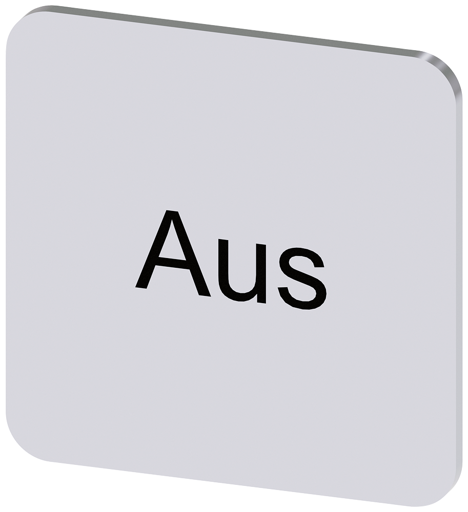 3SU1900-0AF81-0AC0 Plaquita de inscripción 22 × 22 mm, rótulo plateado, inscripción: Aus